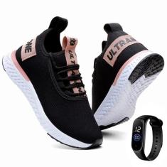 Tenis Feminino Para Academia Corrida  Confortável Macio Acompanha Reló