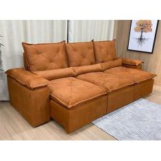 Sofá 5 Lugares Retrátil Reclinável 2,70 metros Alpoim Estofados Terrac