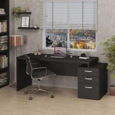 Mesa de Escritório Pedestal 3 Gavetas 190x70cm