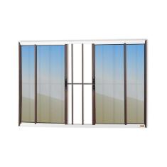Janela Confort 4 Folhas Com Grade Vidro Reflex 120cm X 150cm Brimak Mix Corten