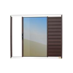 Janela Veneziana Confort 3 Folhas Vidro Reflex 120cm X 120cm Brimak Mix Corten