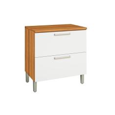 Balcão De Cozinha Modulado Burguesa Premium 1 Porta E 1 Gaveta C/ Tampo Freijó/branco - Nesher