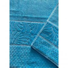 Kit De Toalha De Banho E Rosto Azul