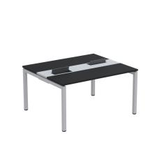 Mesa Plataforma Dupla Com Pé De Aço Para Coworking 140x120 Pdc14-12-2p Preto-cinza