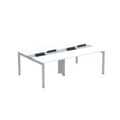 Mesa De Plataforma Dupla Para 4 Pessoas Corporativa 110x140-4p Branco-cinza