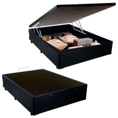 Cama Box Baú Viúva Sereneprime Sintético Preto 44x128x188