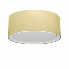 Plafon Duplo Cilíndrico Md-3036 Cúpula em Tecido 50x25cm Algodão Crú - Bivolt