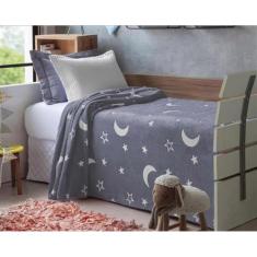 Manta Que Brilha No Escuro Azul mescla 1,50m x 2,00m