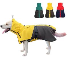 Casaco de inverno grande para cães, quente, de lã, refletivo, para clima frio, roupas quentes para cachorros, colete impermeável para cães com orifício de coleira com zíper para cães pequenos, médios