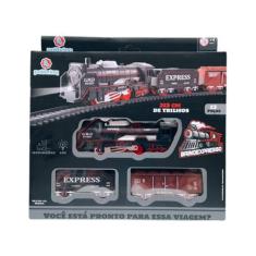 Pista de Trem de Brinquedo de Plástico Vintage Train Polibrinq - PT01
