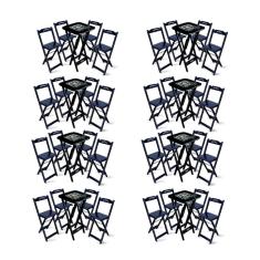 Kit 8 Conjuntos De Mesa Bistrô Dobrável Jack Daniel's Com 4 Banquetas De Madeira Preta