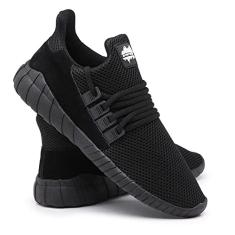 Tênis Masculino Nylon Cadarço Perfuros Confortável Dia a Dia Black 41