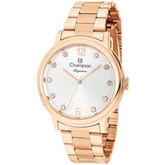 Relógio Champion Feminino CN28437Z linha Elegance, pulseira em aço rosê