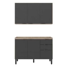 Cozinha Modulada Firenze FI0009 Avena Grafito - Demóbile