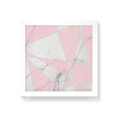Arte Maníacos Quadro Decorativo Textura Escandinava Rosa - 30x30cm (Moldura em laca branca)