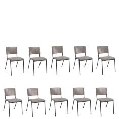 Kit 10 Cadeiras Niala Basalto