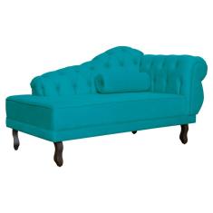 Recamier Larissa Lado Esquerdo 1,50 cm Veludo Azul Turquesa - Montanaris Decor