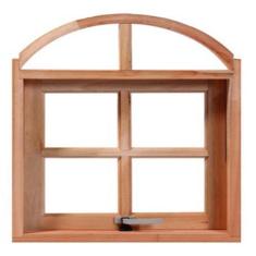 Janela de Madeira Vitro Máximo Ar em Arco de Cedro Arana Esquadrias Lo