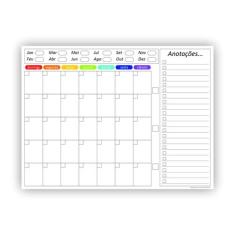 Quadro Planejamento Mensal 3 Canetas Suportes Mod02 - Micro Oficina