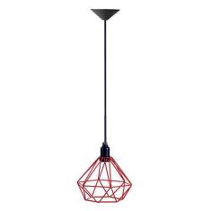 Pendente aramado diamante - cores - Trybo Design, VERMELHO