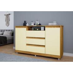 Cômoda 3 Gavetas 2 Portas com Sapateira Vênus Primus Mel/Pérola - Móve