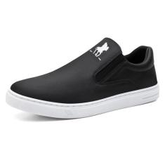 Tênis Slip On Casual Hfast Shoes Liso com Elástico Lateral e Sola Borr