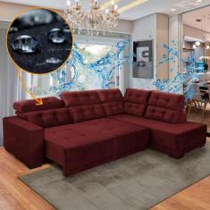 Sofá Canto Impermeável Chaise D 285x205 cm Retrátil Reclinável São Pau