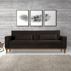 Sofá Living Valência 2,20mt C/base Madeira de Reflorestamento - Espuma