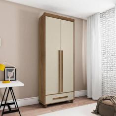 Roupeiro Trapani 2 Portas Cinamomo Off White - CasaH