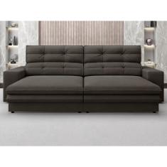 Sofá Pegasus 2,50m Assento Retrátil e Reclinável Velosuede Chocolate - netsofas