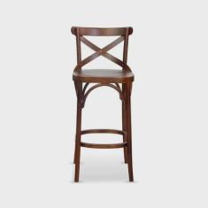 Banqueta de Madeira Maciça X na Cor Imbuia – Alta - Conforto e Estilo para Sua Decoraçã