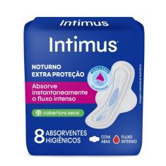 Absorvente Intimus Noturno Cobertura Seca Com Abas 8 Unidades