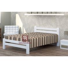 Cama de Casal Piazza de Madeira Maciça Angelim Pedra/Tauari