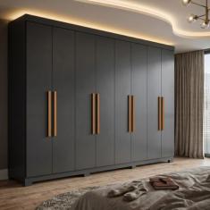 Guarda Roupa Casal 8 Portas 4 Gavetas com Pés Paris Espresso Móveis