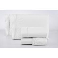 Lençol Casal Avulso C/ Elástico 100% Algodão 200 Fios Branco