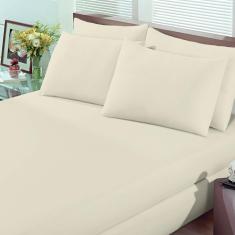 Lençol Queen Basic Rolinho Malha Liso Buettner Pérola