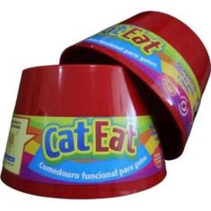 Comedouro Elevado P/ Gatos Pet Games Cat Eat Vermelho