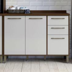 Balcão de Cozinha com Tampo 3 Portas 2 Gavetas 120 cm Áustria Valdemóveis