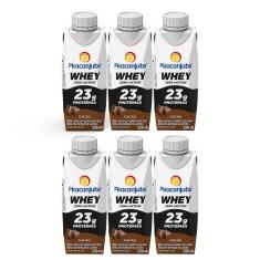Kit 6 Bebida Láctea Piracanjuba Whey Zero Lactose Cacau 250ml