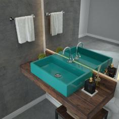 Kit Cuba RT55 com Torneira 1198 Metal e Válvula Click 1 Polegada G Compace Azul Turquesa