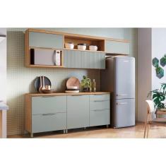 Cozinha Modulada Completa Marquesa Gourmet 5 Peças C5P29 Nature/Verde - Nesher