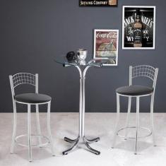 Conjunto 2 Banquetas Média 91 Unimóvel Unimóvel Cromado