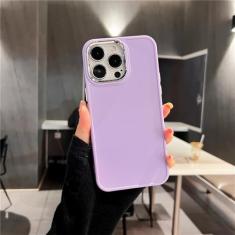 Capa de telefone com lente galvanizada para iphone 14 pro max 13 12 11 pro max x xr xs max 7 8plus capa traseira de silicone de cor sólida, pr, para iphone xr
