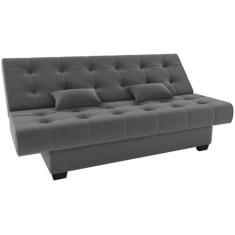 Sofá-cama 3 Lugares Casal Reclinável Veludo Matrix Laila, Cinza, 3