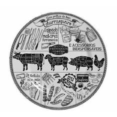 Conjunto Com 6 Pratos Raso Churrasco Plus - Alleanza, Cerâmica, Raso, 