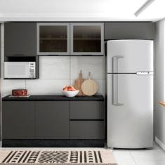 Cozinha Completa Etna 6 Peças Poliman Móveis, Grafite