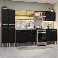 Armário de Cozinha Completa 293cm com Pia Emilly Madesa 07, Rustic/Pre