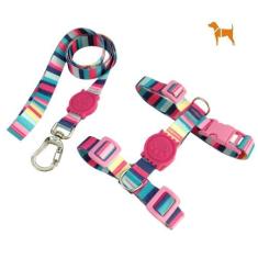 Coleira Peitoral H Anti-puxão Para Cachorro com Guia e Trava de Segura