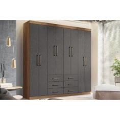 Guarda Roupa Casal 8 Portas e 6 Gavetas 8.6 Liverpool Jatoba Atacama/G