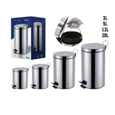 Lixeira 20 Litros Em Aço Inox C/ Pedal Ágata Mor